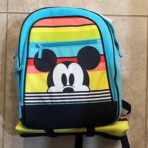 Disney Mickey Mouse Striped Backpack - Blue, Yellow, Red, Black
